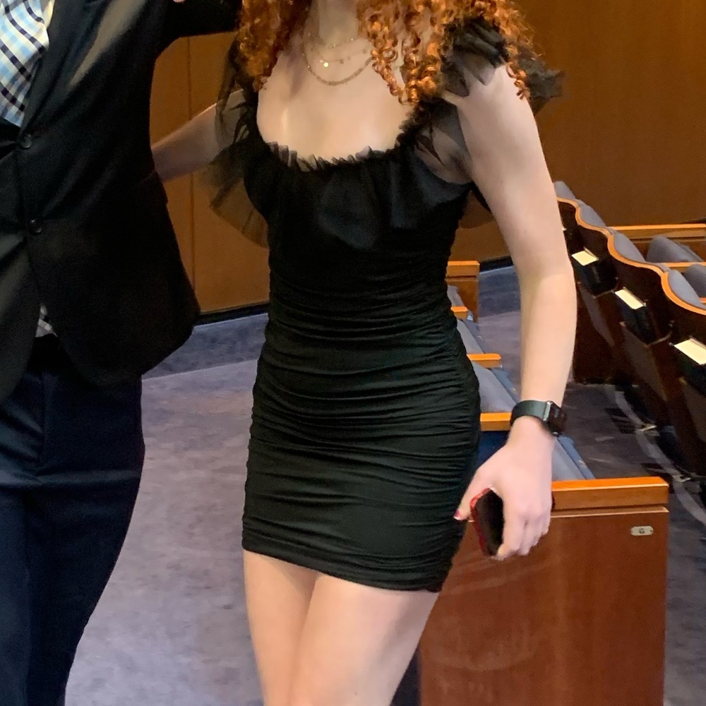 Black Hello Molly Ruffle Dress